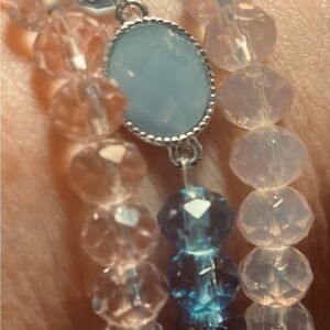 Lot of 3 faceted crystal bead bracelets